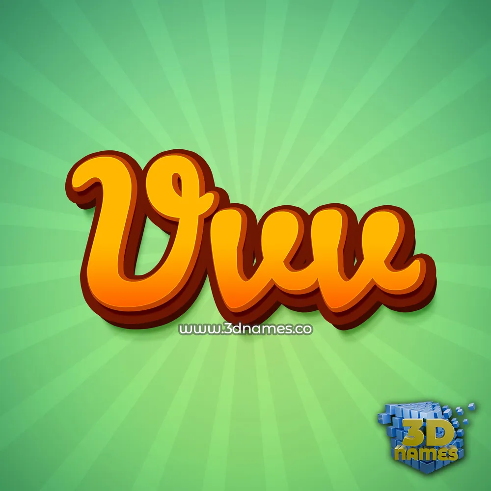 vvv in Green Rays style - 3D name wallpaper