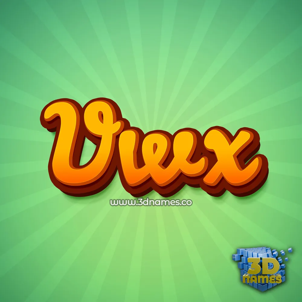 vwx in Green Rays style - 3D name wallpaper