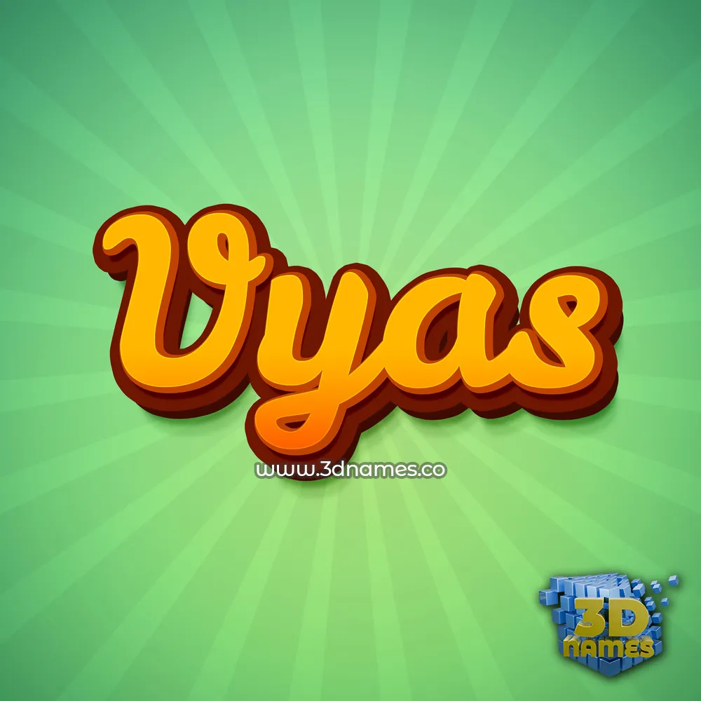 vyas in Green Rays style - 3D name wallpaper