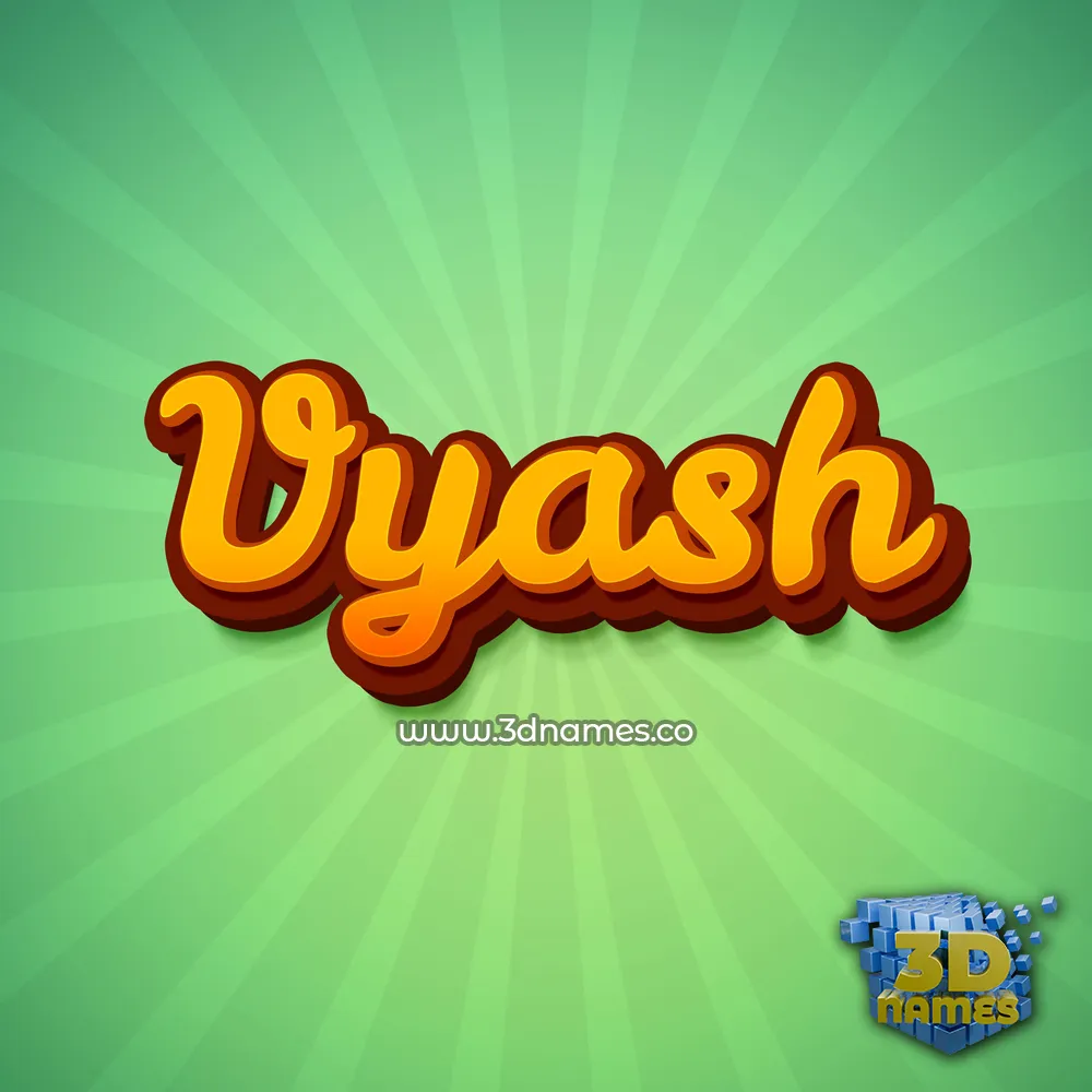 vyash in Green Rays style - 3D name wallpaper