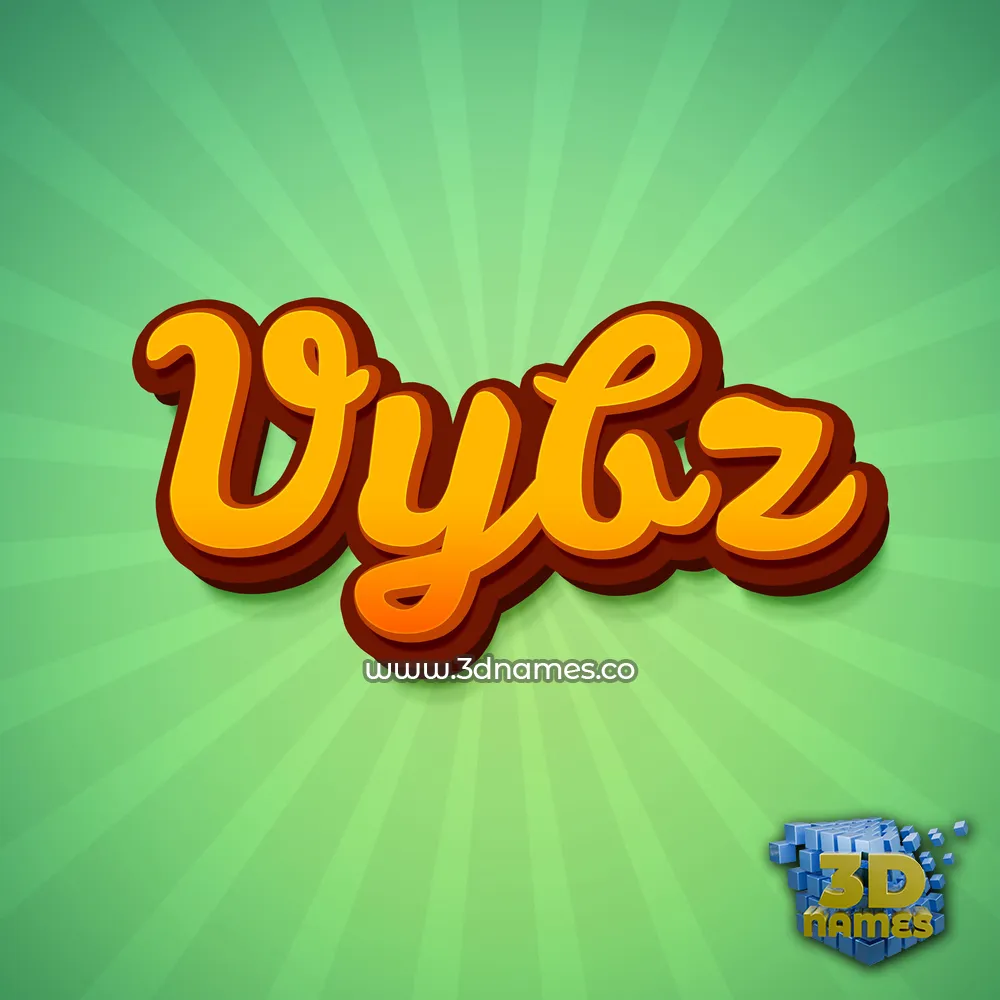 vybz in Green Rays style - 3D name wallpaper