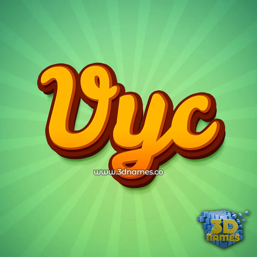 vyc in Green Rays style - 3D name wallpaper