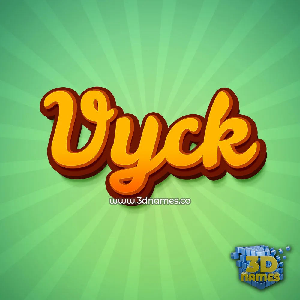vyck in Green Rays style - 3D name wallpaper