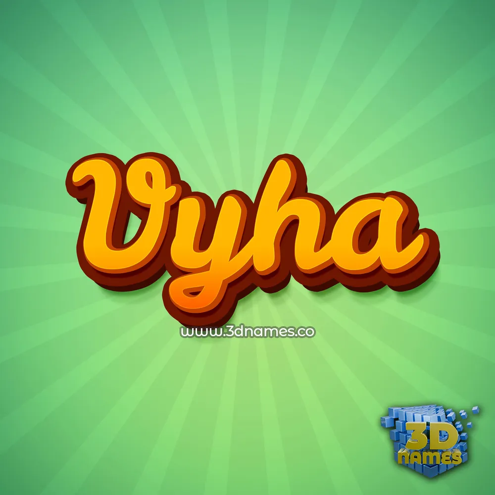 vyha in Green Rays style - 3D name wallpaper
