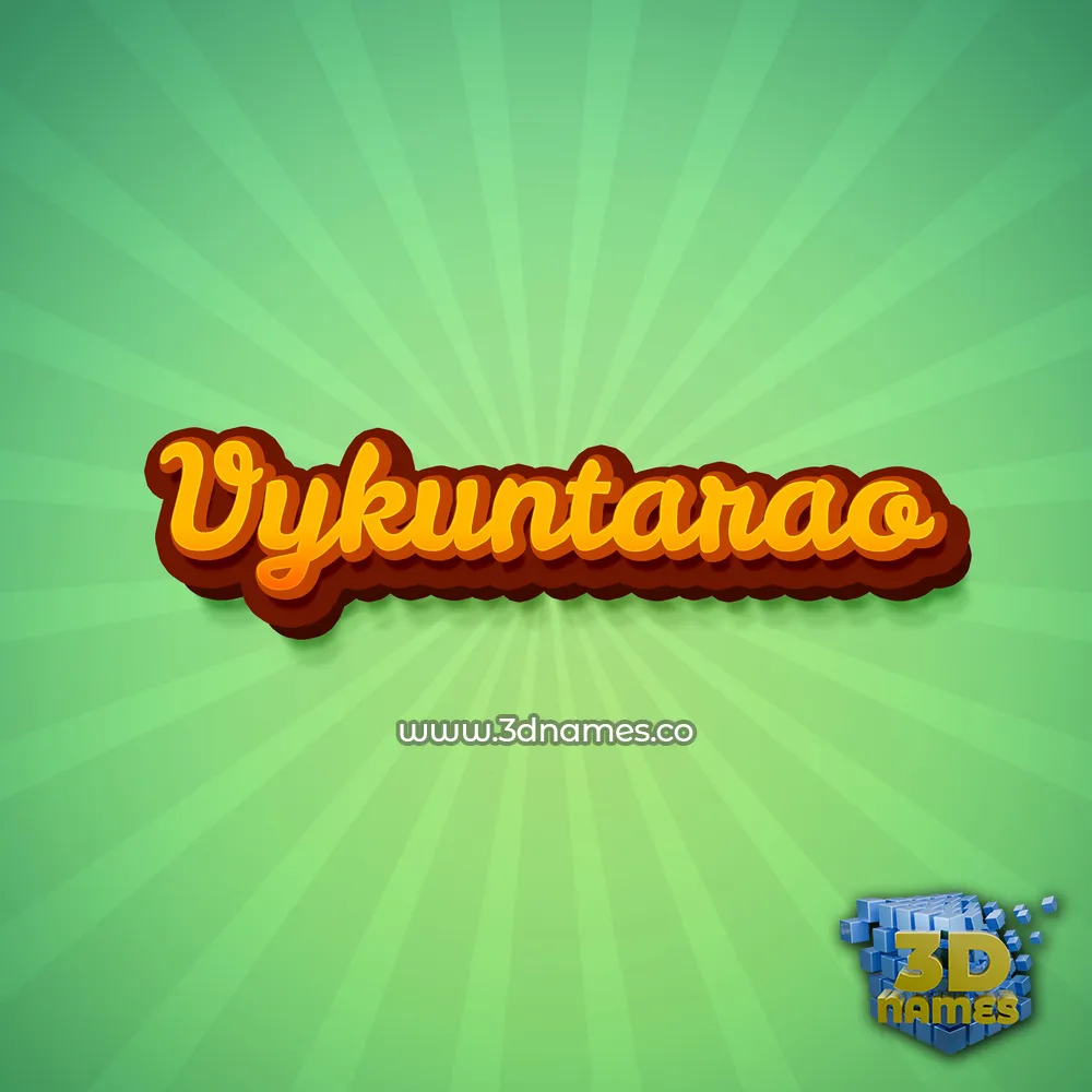 vykuntarao in Green Rays style - 3D name wallpaper
