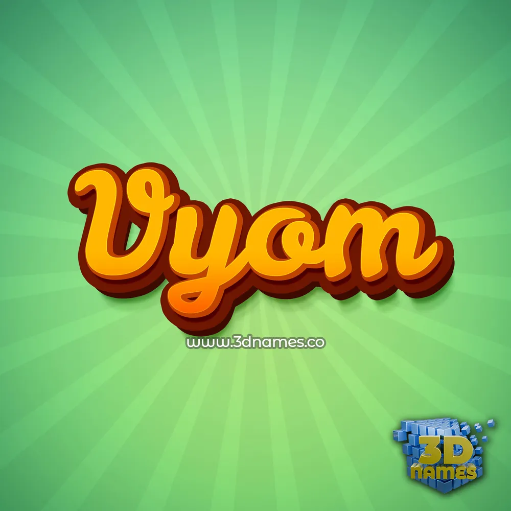 vyom in Green Rays style - 3D name wallpaper