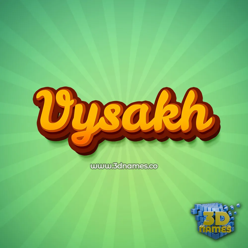 vysakh in Green Rays style - 3D name wallpaper