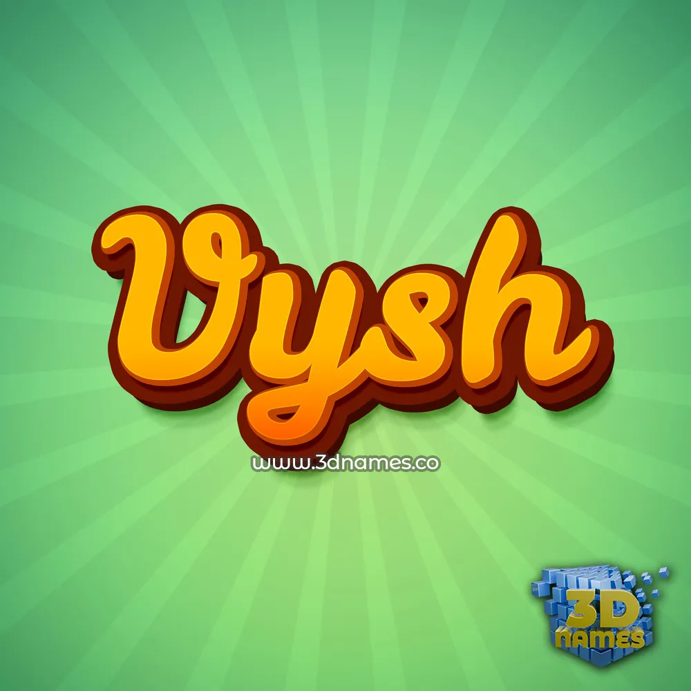 vysh in Green Rays style - 3D name wallpaper