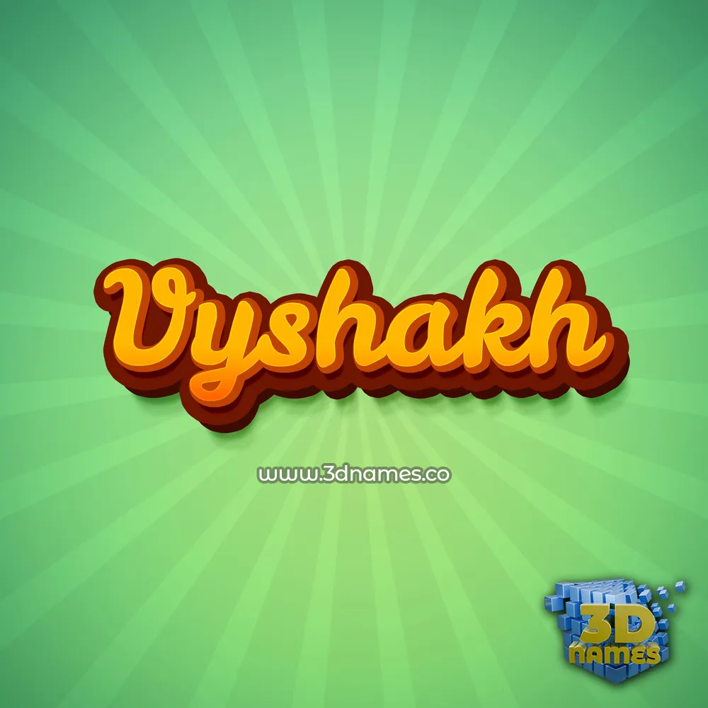 vyshakh in Green Rays style - 3D name wallpaper