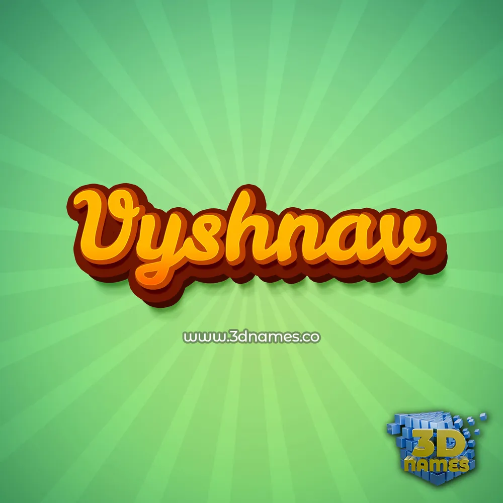 vyshnav in Green Rays style - 3D name wallpaper