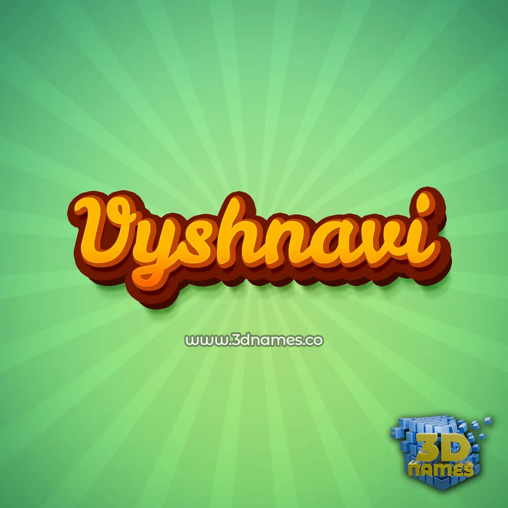 vyshnavi in Green Rays style - 3D name wallpaper