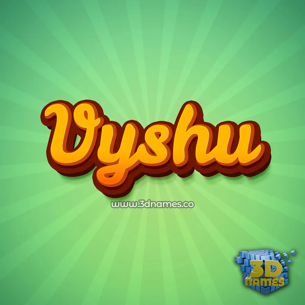 vyshu in Green Rays style - 3D name wallpaper