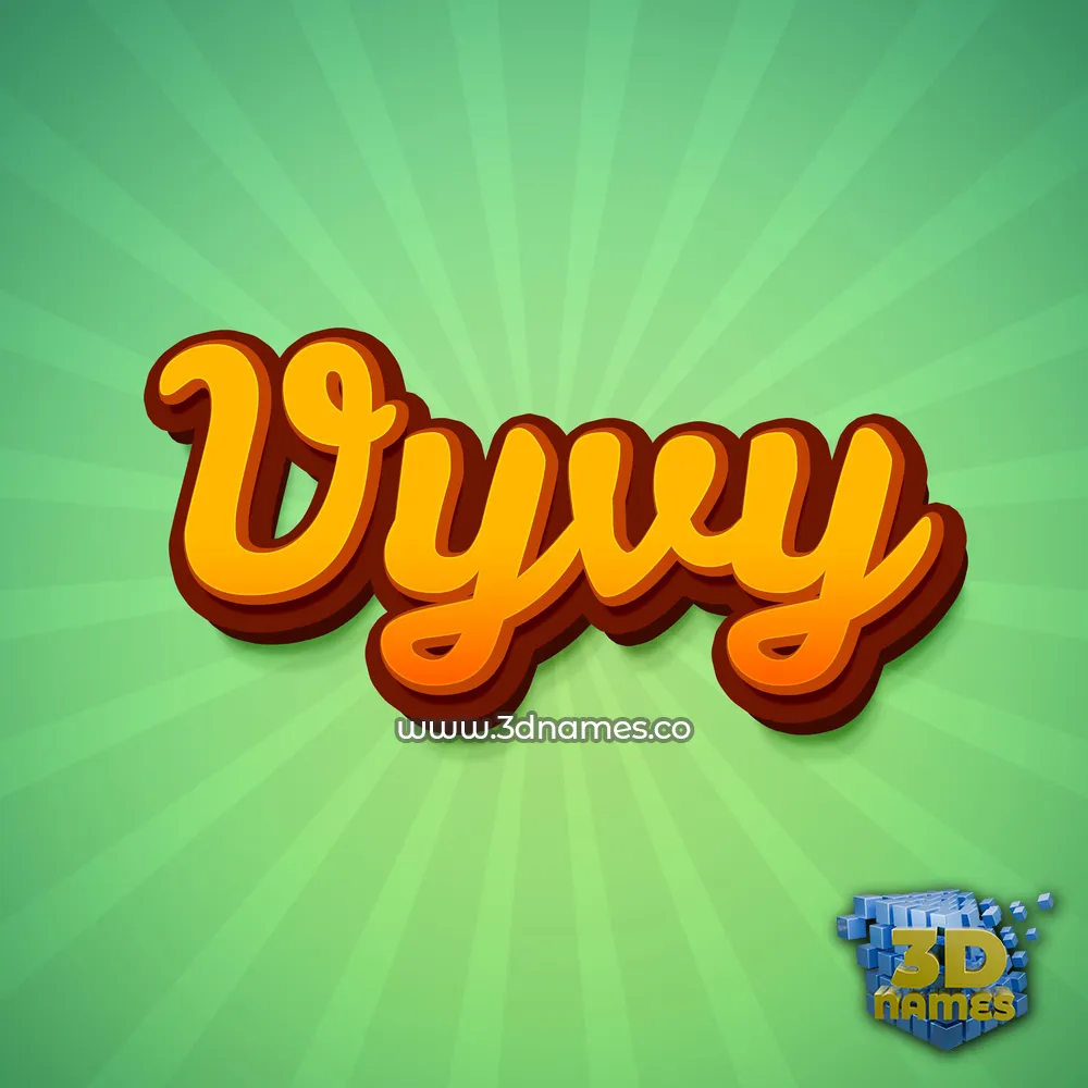 vyvy in Green Rays style - 3D name wallpaper