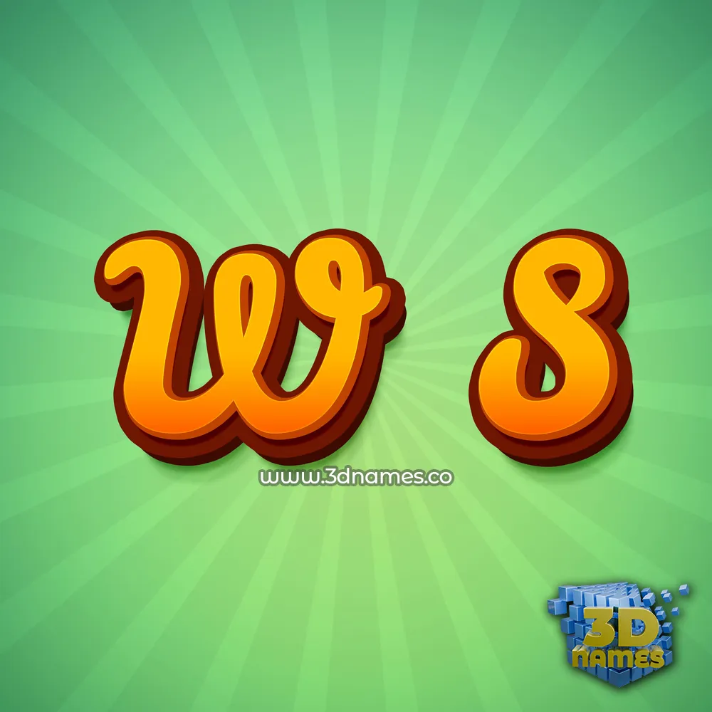 w s in Green Rays style - 3D name wallpaper