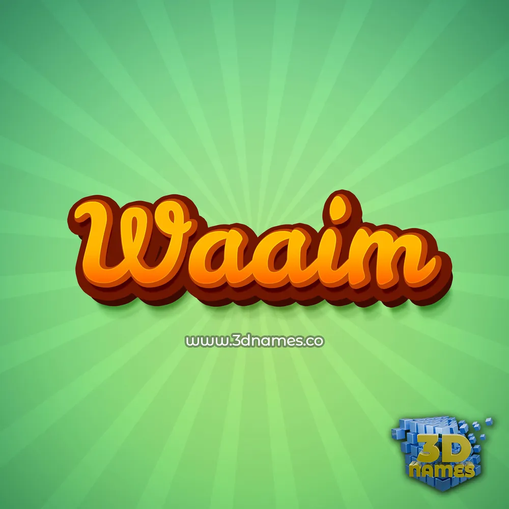 waaim in Green Rays style - 3D name wallpaper