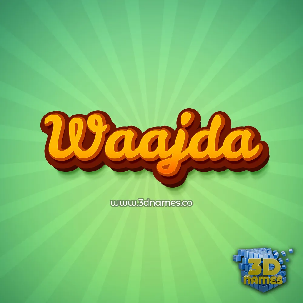 waajda in Green Rays style - 3D name wallpaper