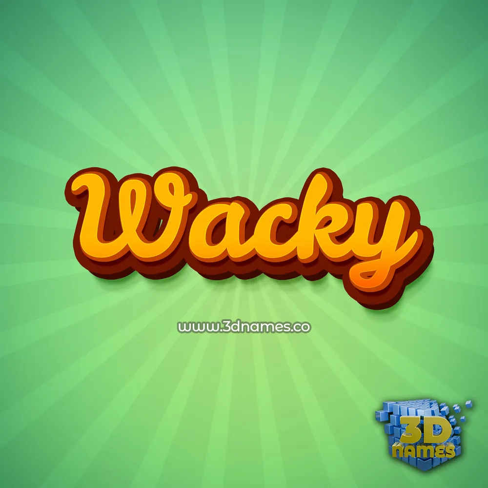 wacky in Green Rays style - 3D name wallpaper
