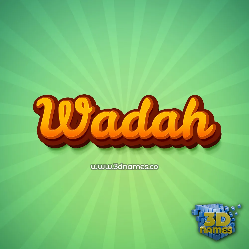 wadah in Green Rays style - 3D name wallpaper