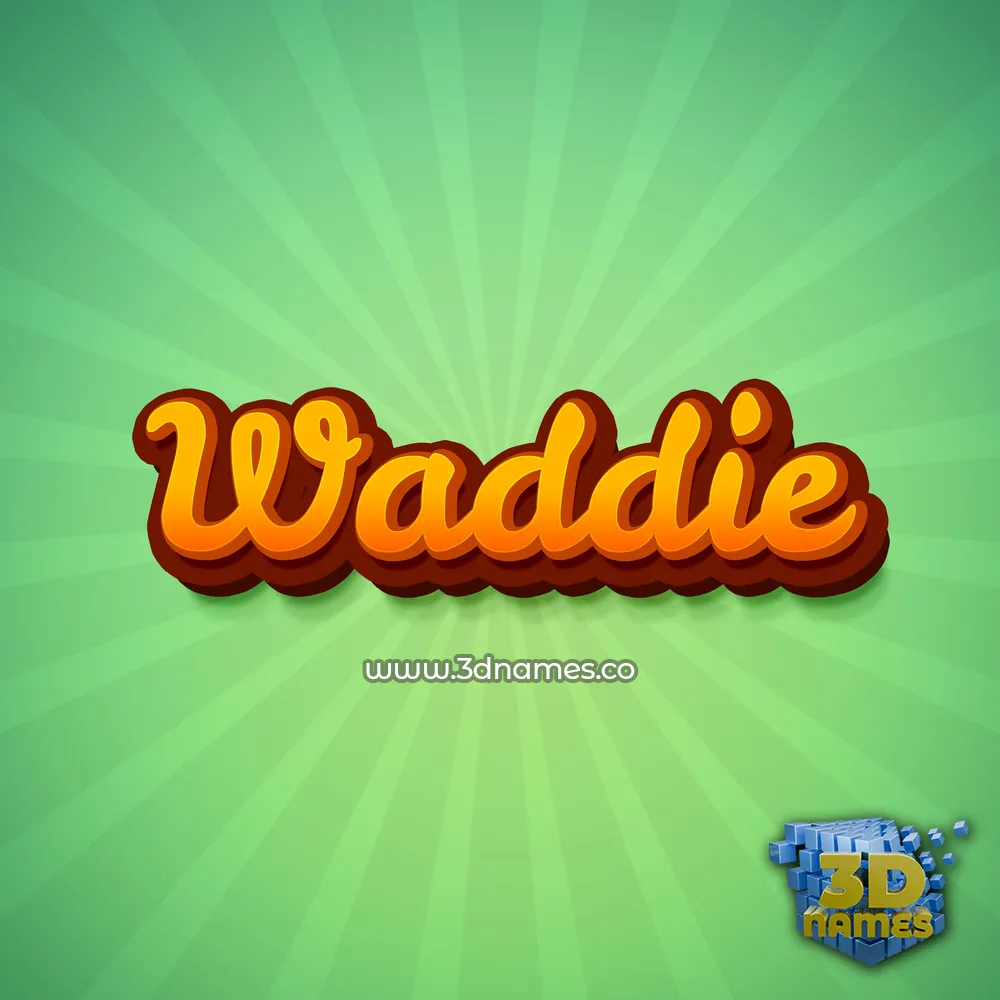 waddie in Green Rays style - 3D name wallpaper