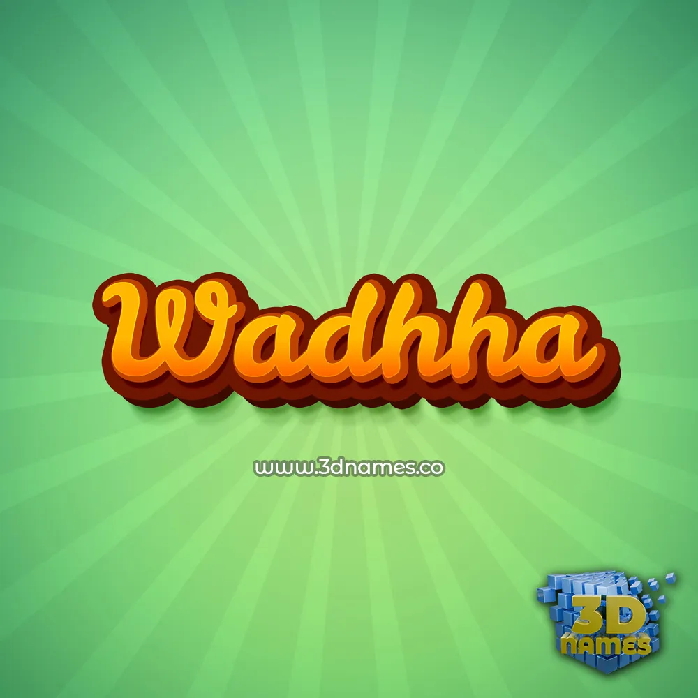 wadhha in Green Rays style - 3D name wallpaper