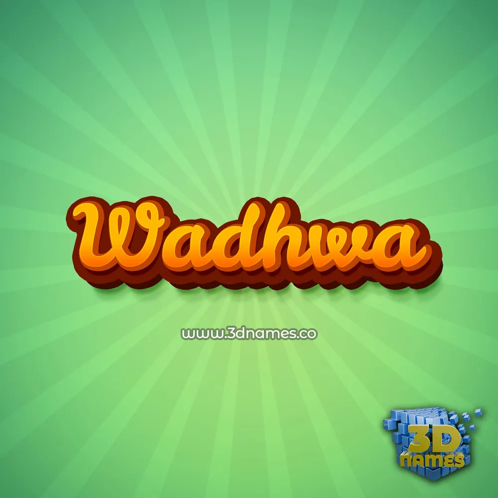 wadhwa in Green Rays style - 3D name wallpaper