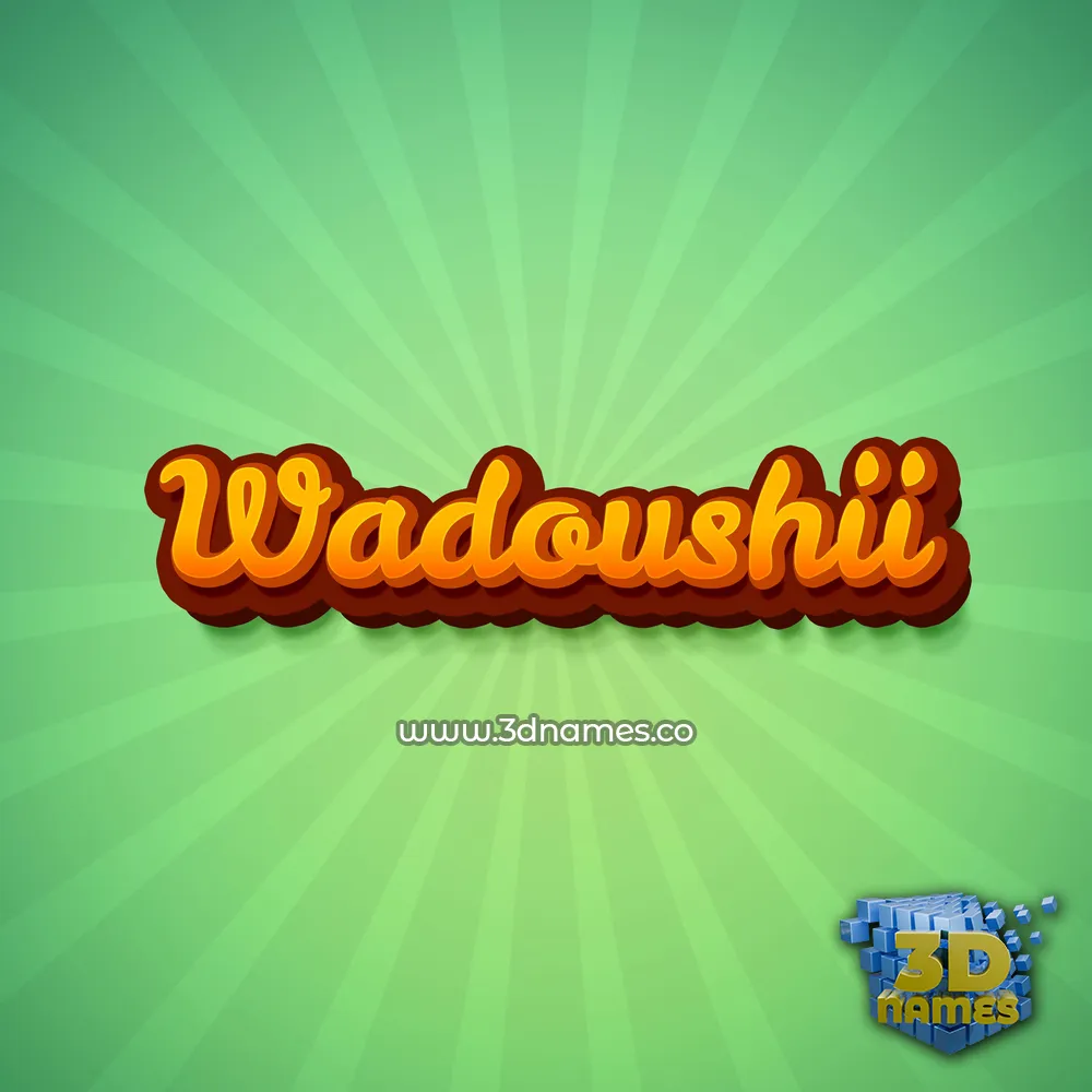 wadoushii in Green Rays style - 3D name wallpaper