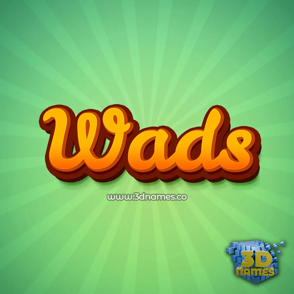 wads in Green Rays style - 3D name wallpaper