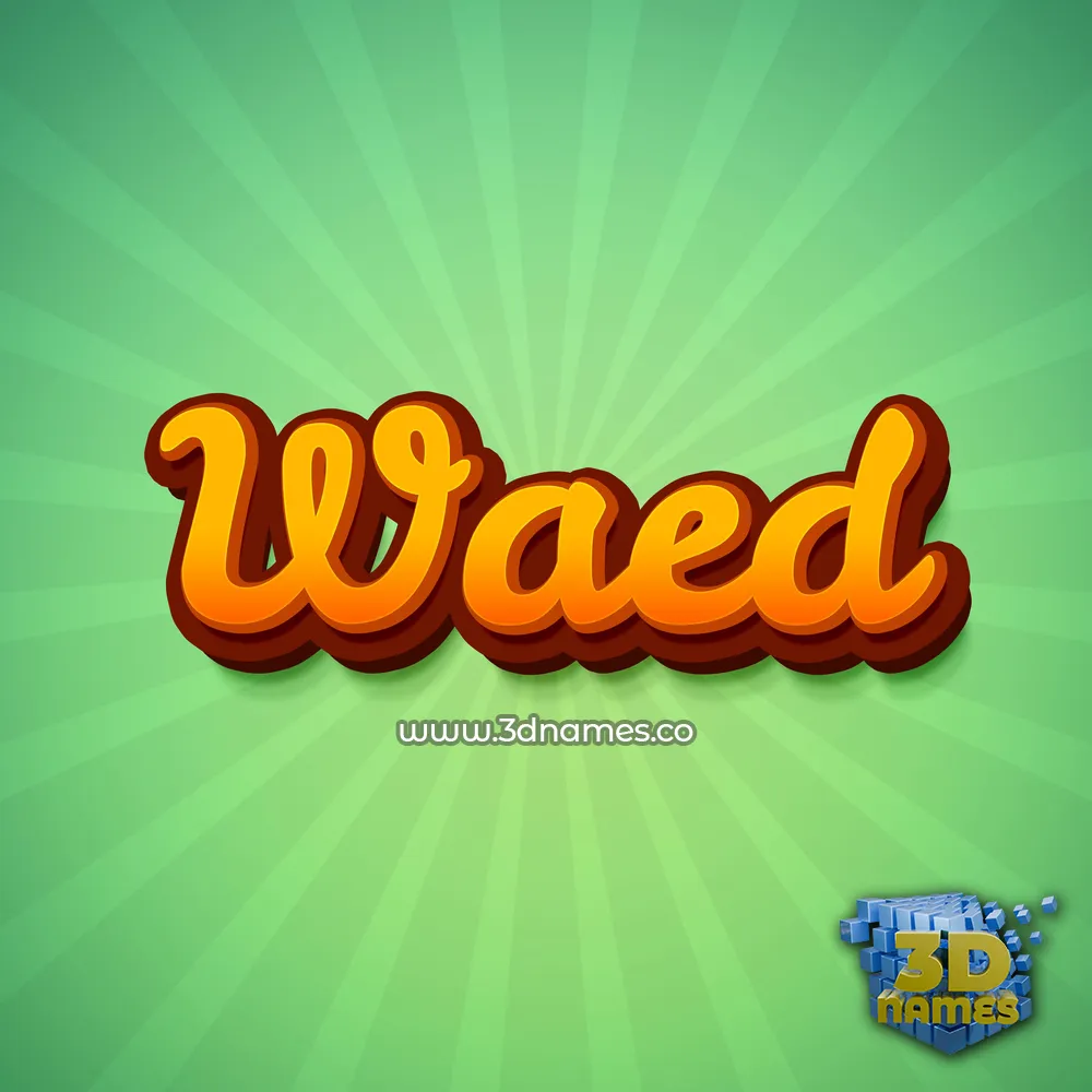 waed in Green Rays style - 3D name wallpaper