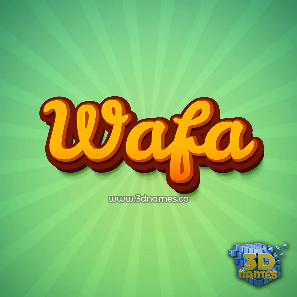 wafa in Green Rays style - 3D name wallpaper