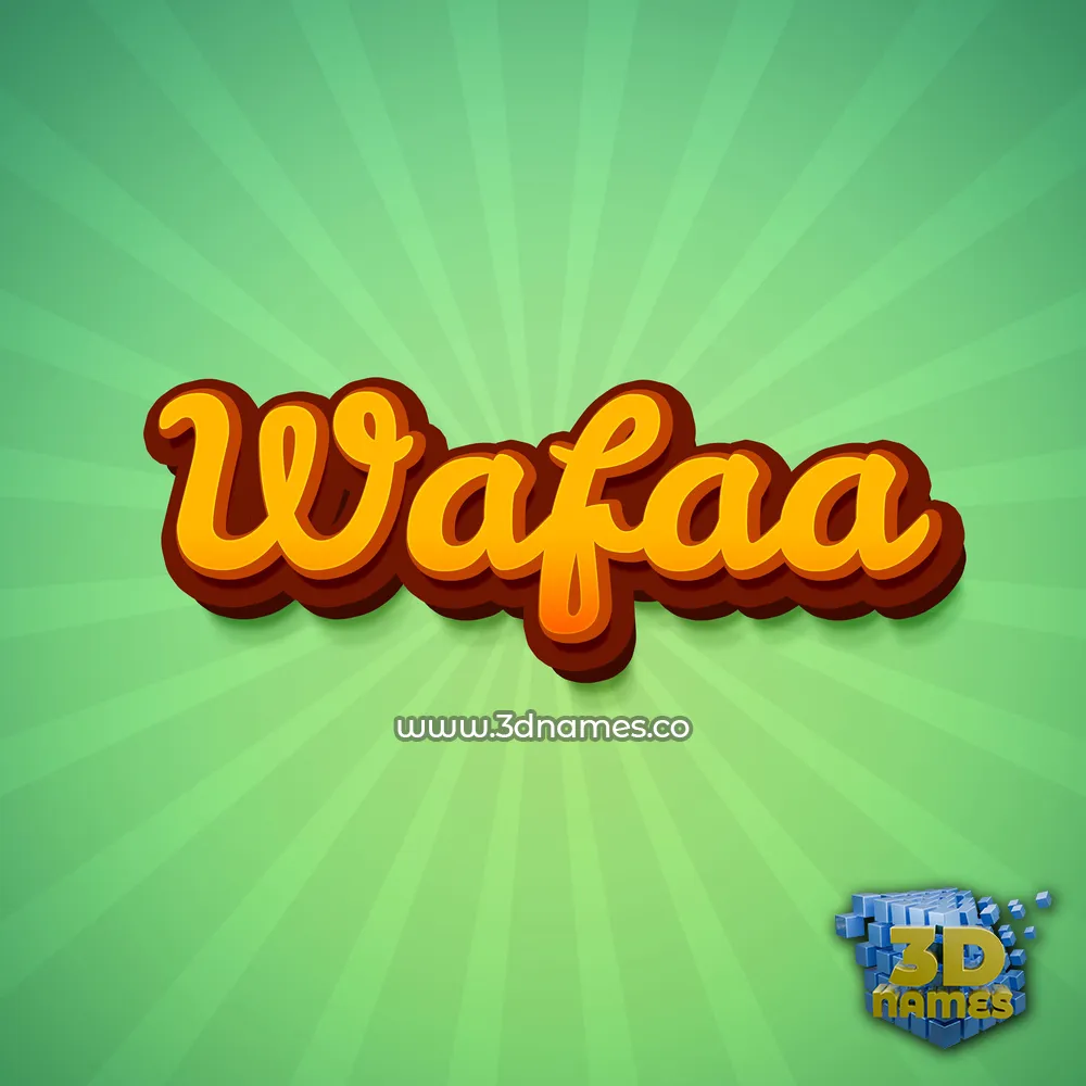 wafaa in Green Rays style - 3D name wallpaper