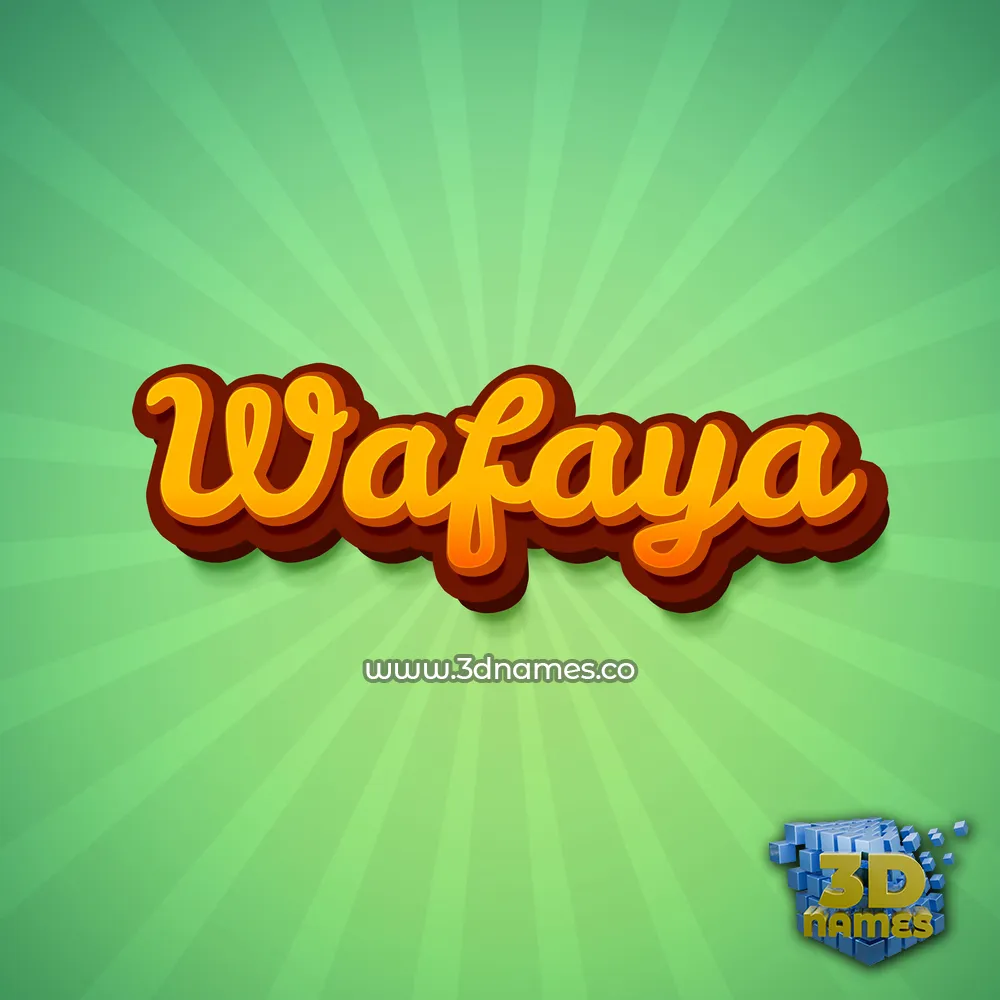wafaya in Green Rays style - 3D name wallpaper