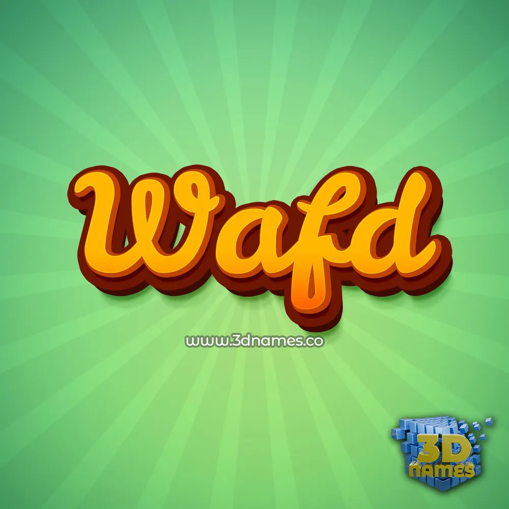 wafd in Green Rays style - 3D name wallpaper
