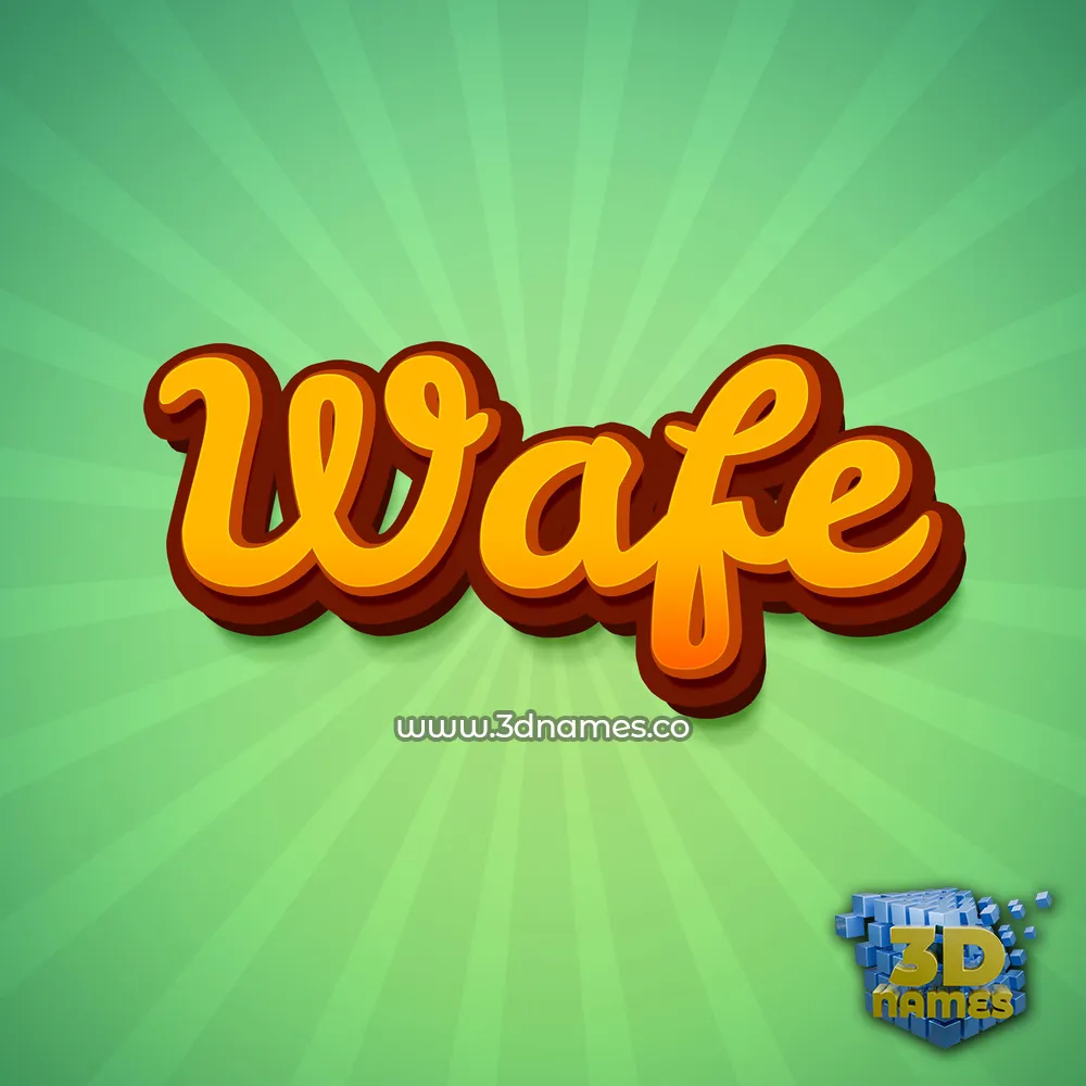 wafe in Green Rays style - 3D name wallpaper
