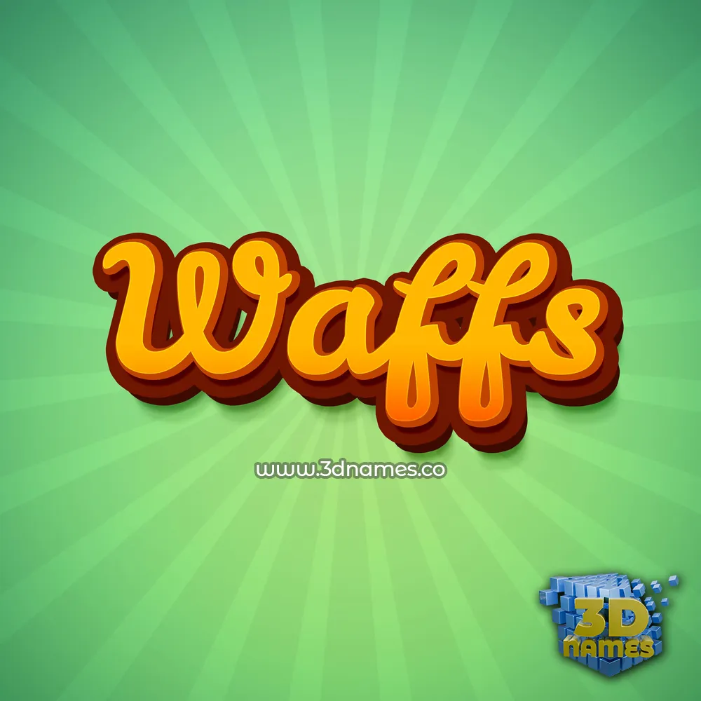 waffs in Green Rays style - 3D name wallpaper