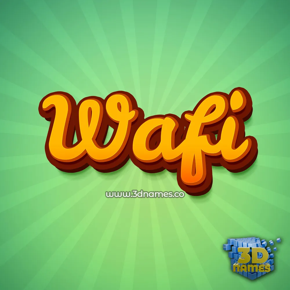 wafi in Green Rays style - 3D name wallpaper