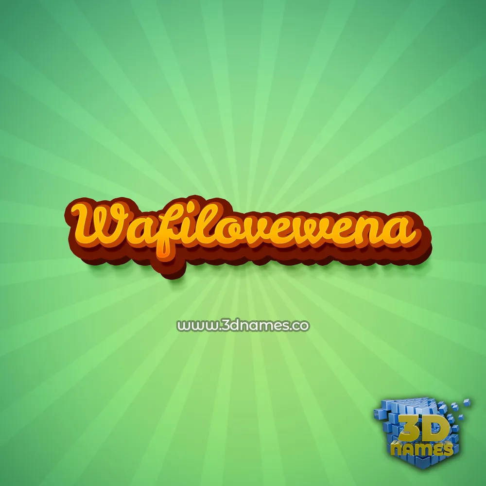 wafilovewena in Green Rays style - 3D name wallpaper