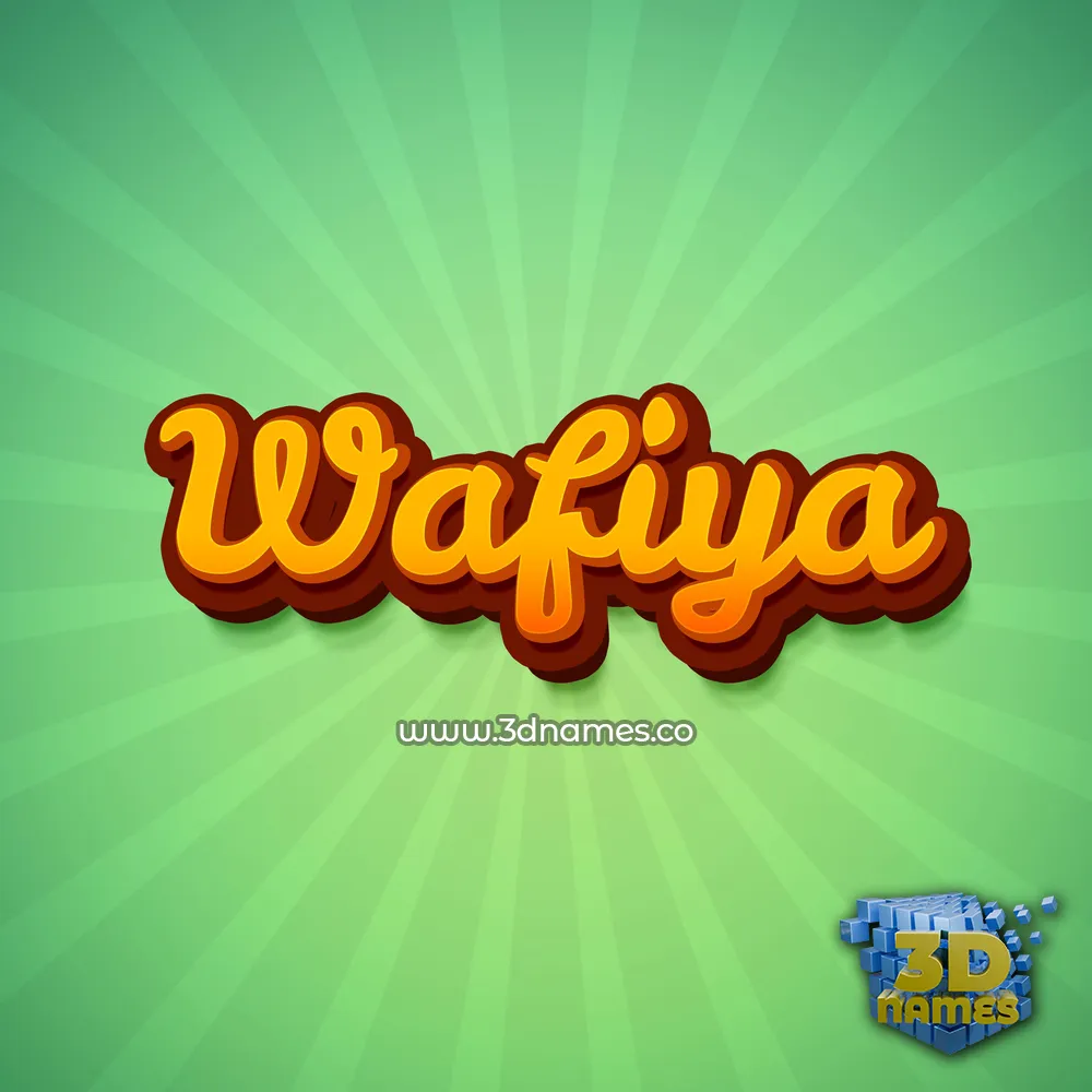 wafiya in Green Rays style - 3D name wallpaper