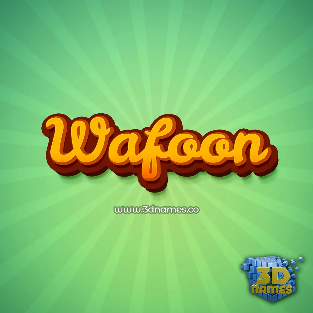 wafoon in Green Rays style - 3D name wallpaper