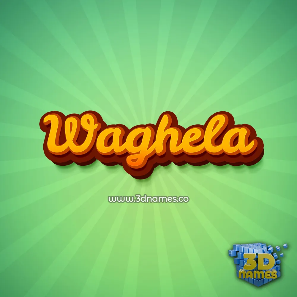 waghela in Green Rays style - 3D name wallpaper