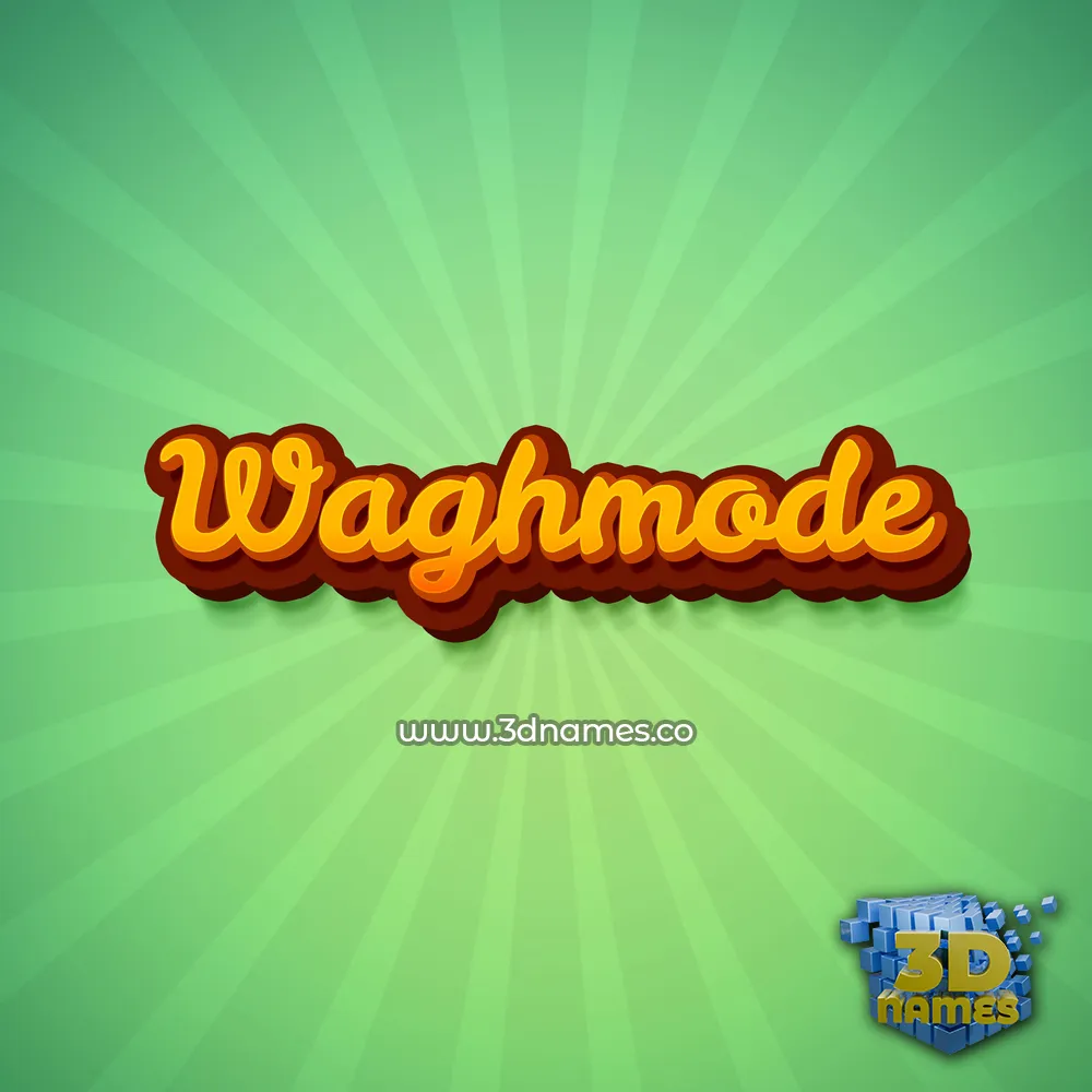 waghmode in Green Rays style - 3D name wallpaper