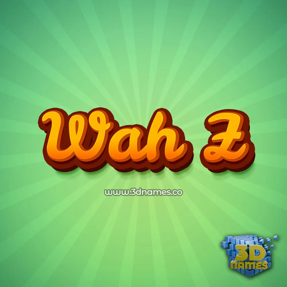wah z in Green Rays style - 3D name wallpaper