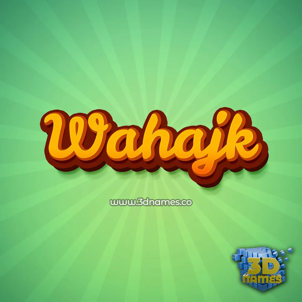 wahajk in Green Rays style - 3D name wallpaper