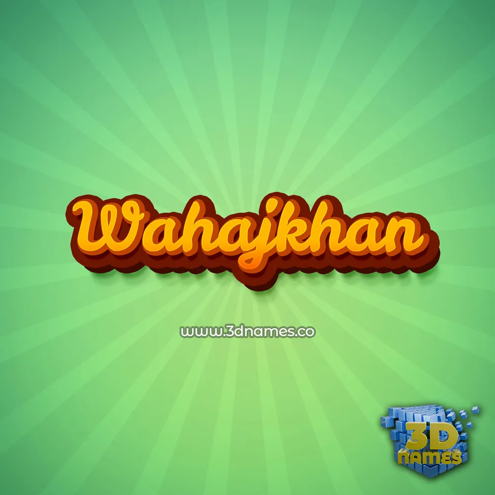 wahajkhan in Green Rays style - 3D name wallpaper