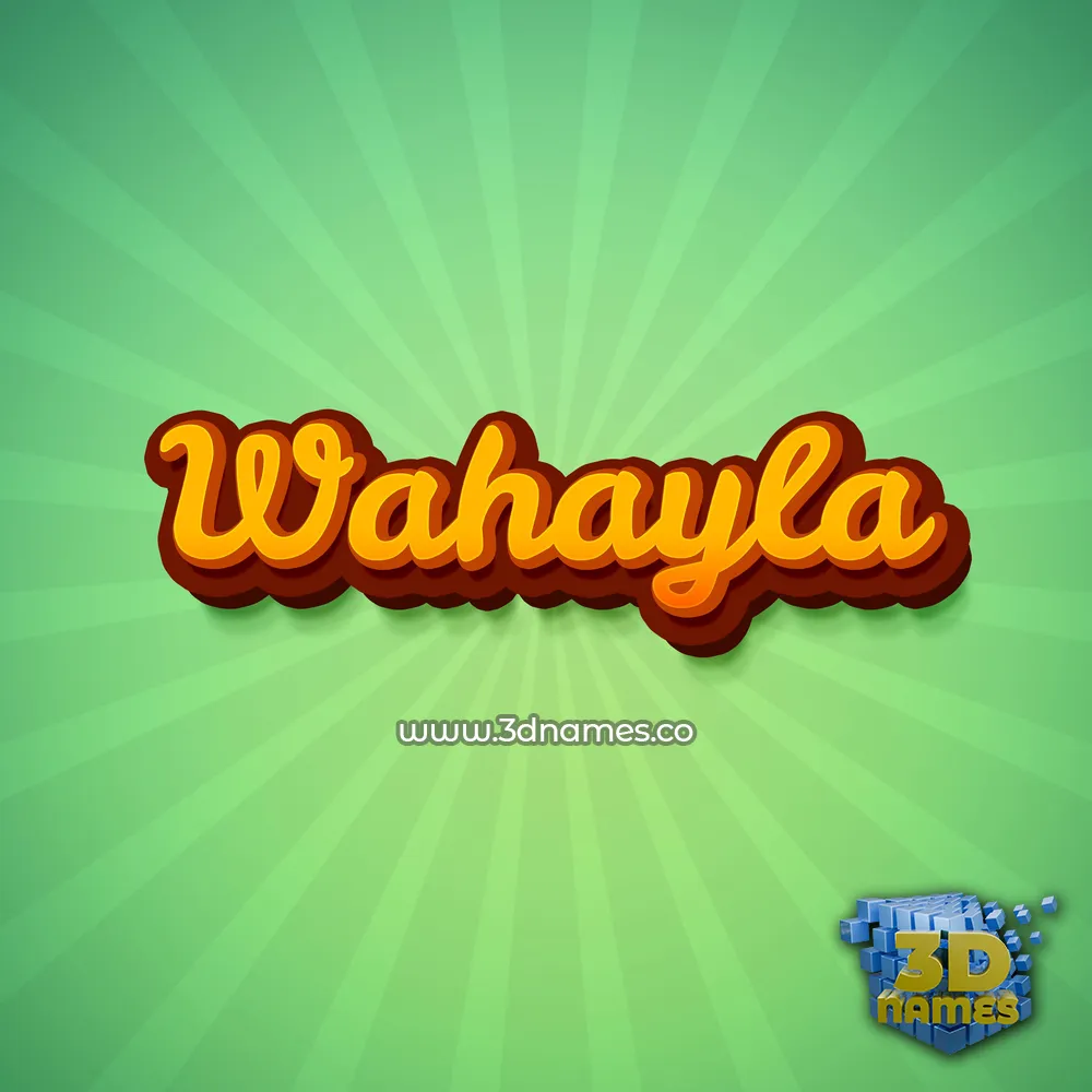 wahayla in Green Rays style - 3D name wallpaper