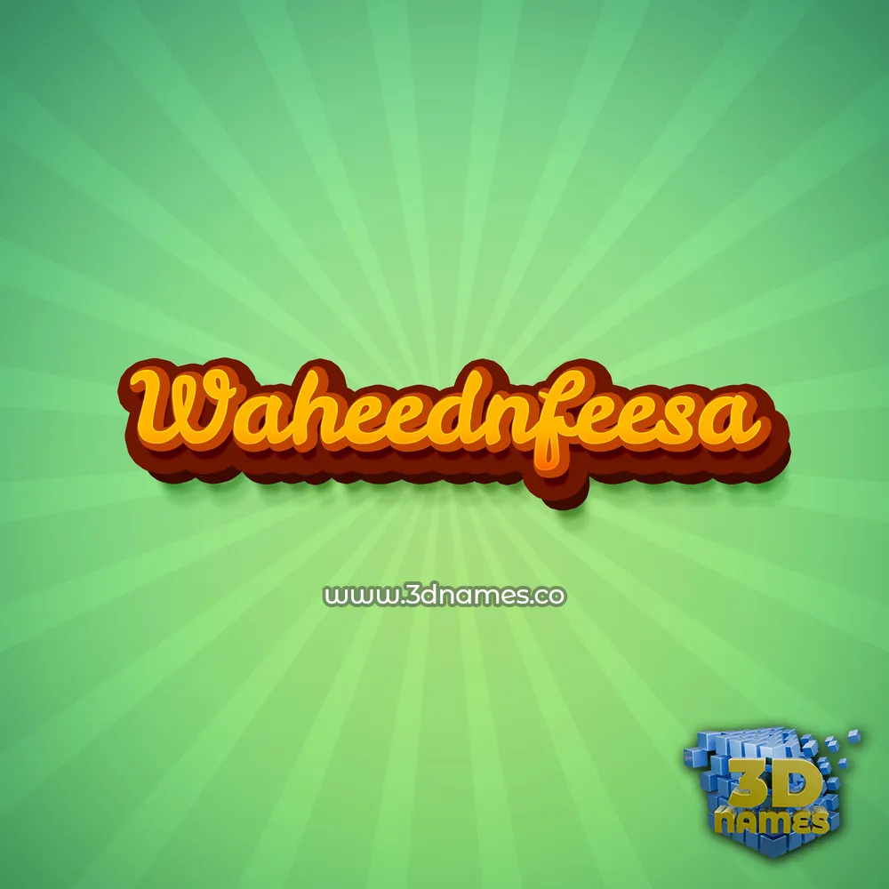 waheednfeesa in Green Rays style - 3D name wallpaper