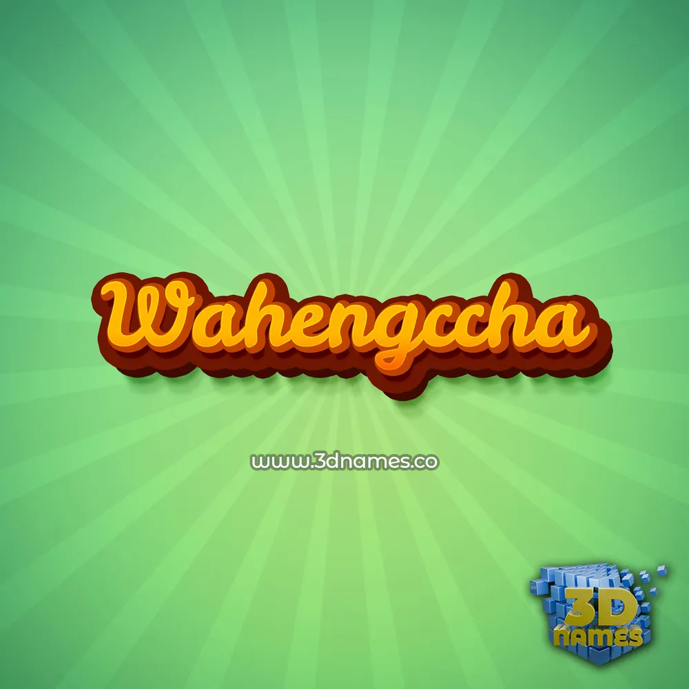 wahengccha in Green Rays style - 3D name wallpaper