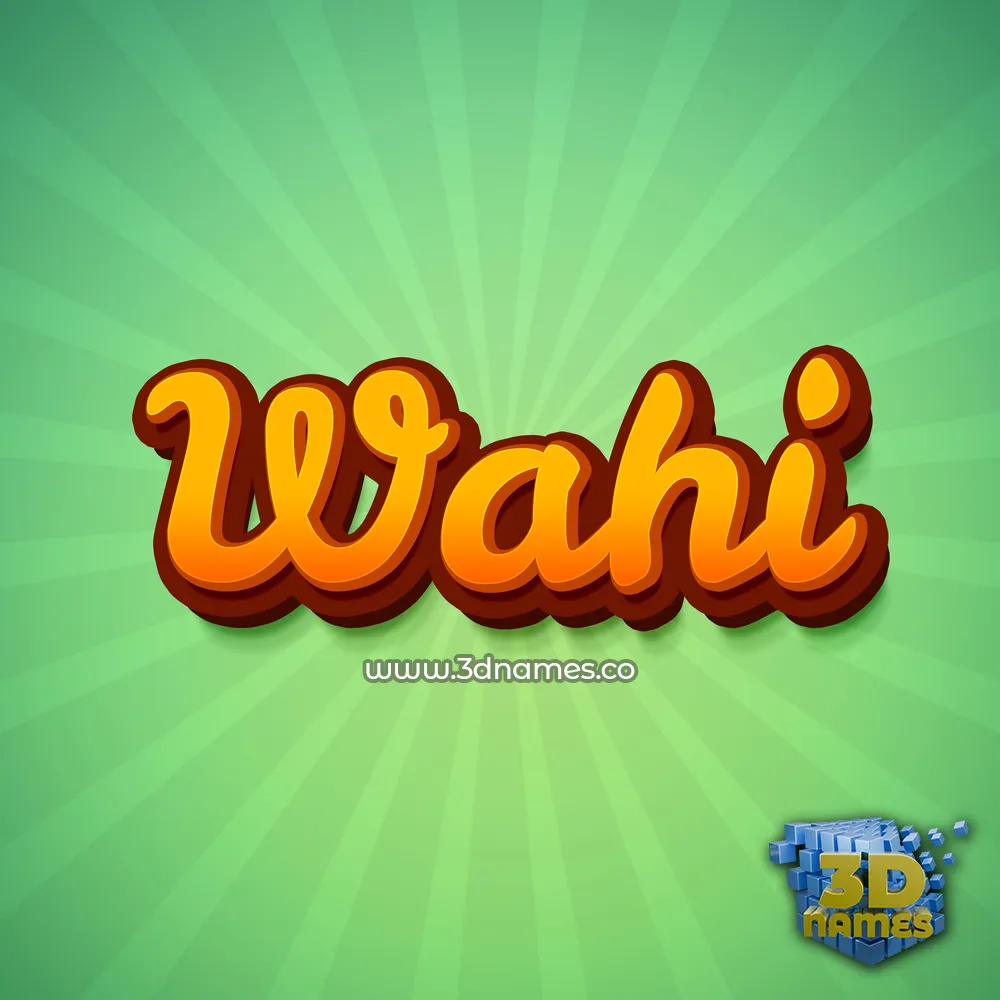 wahi in Green Rays style - 3D name wallpaper