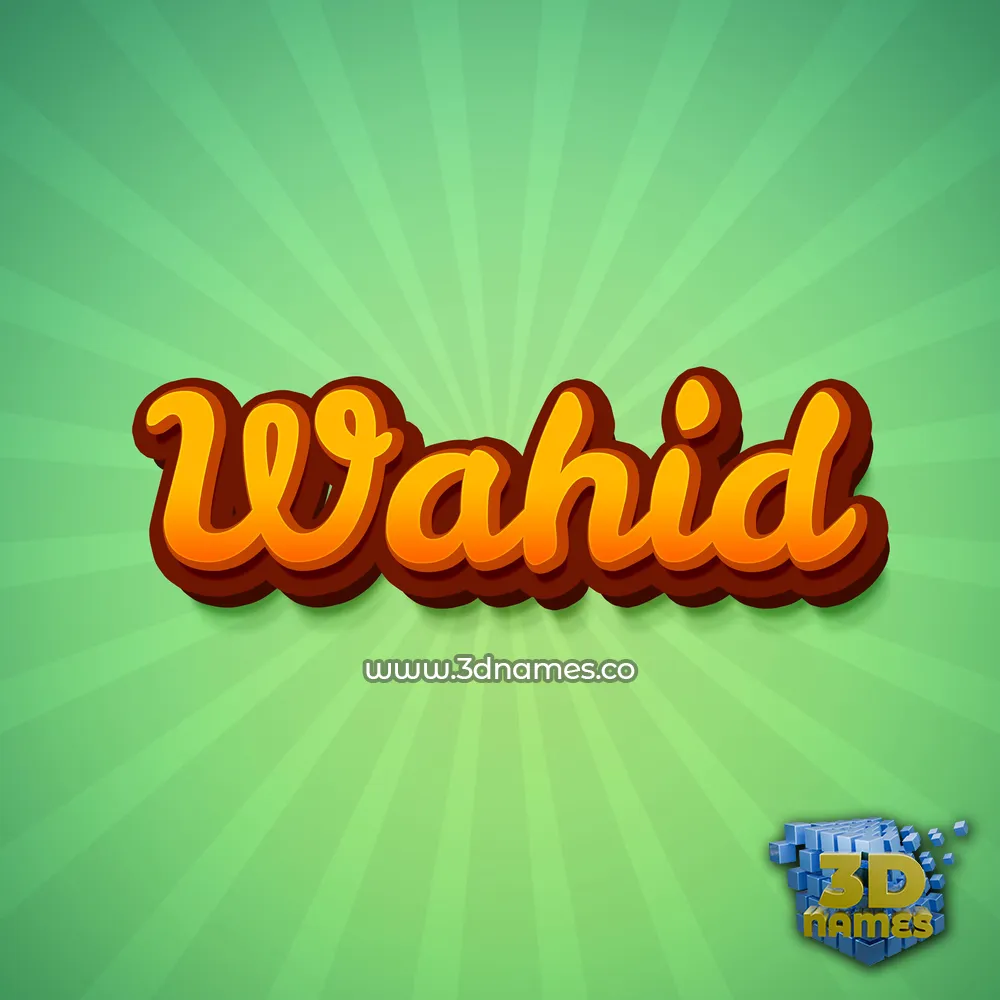 wahid in Green Rays style - 3D name wallpaper