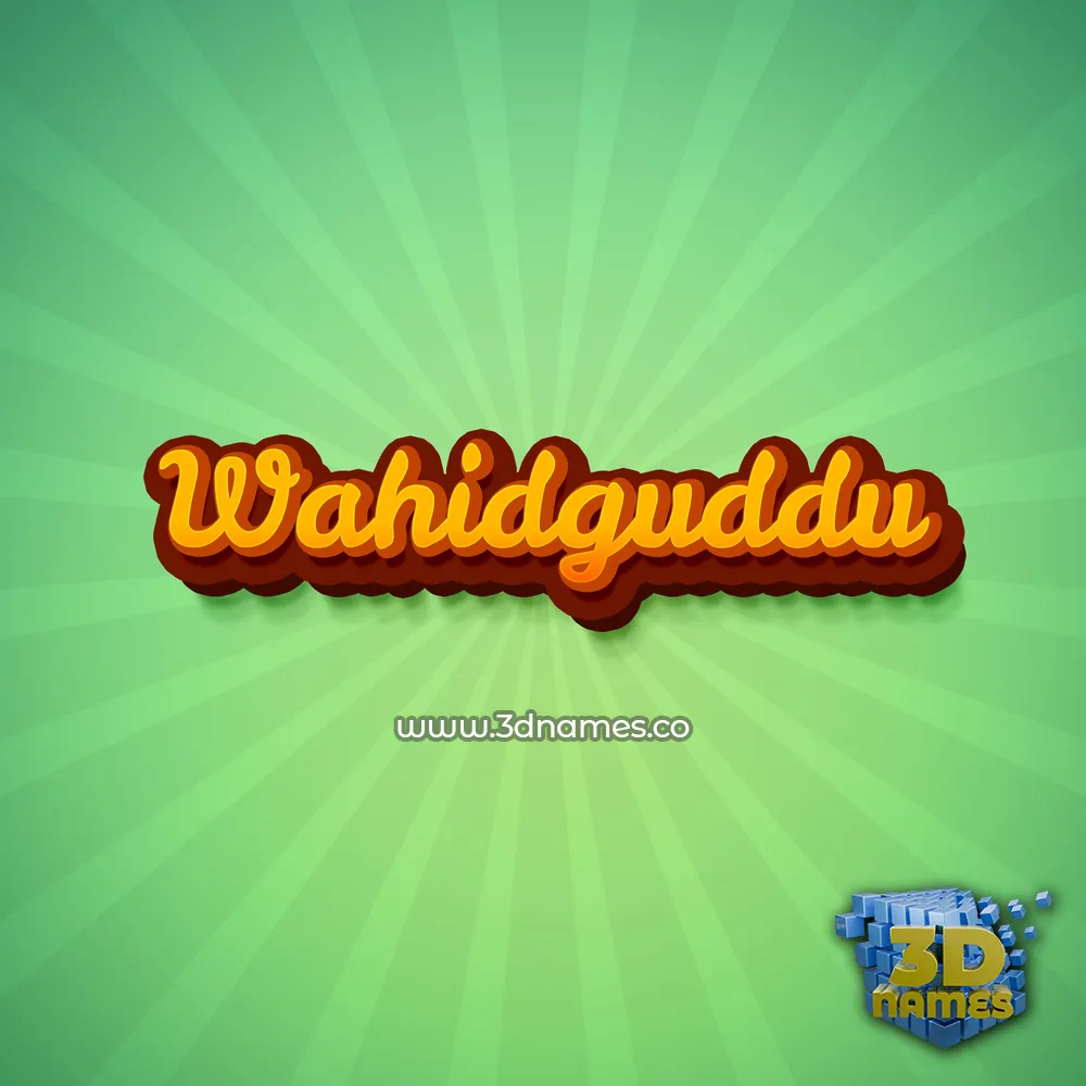 wahidguddu in Green Rays style - 3D name wallpaper