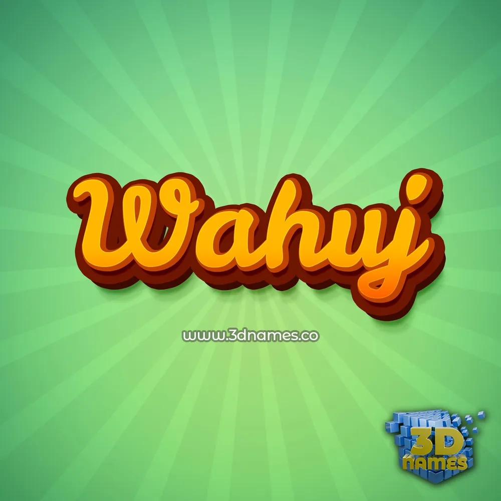 wahuj in Green Rays style - 3D name wallpaper